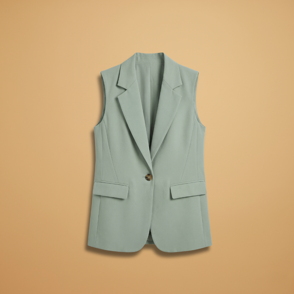Angelina - Ärmelloser Blazer mit Reverskragen und Seitentaschen