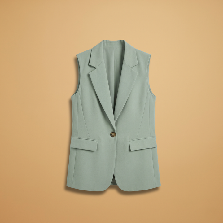 Angelina - Ärmelloser Blazer mit Reverskragen und Seitentaschen