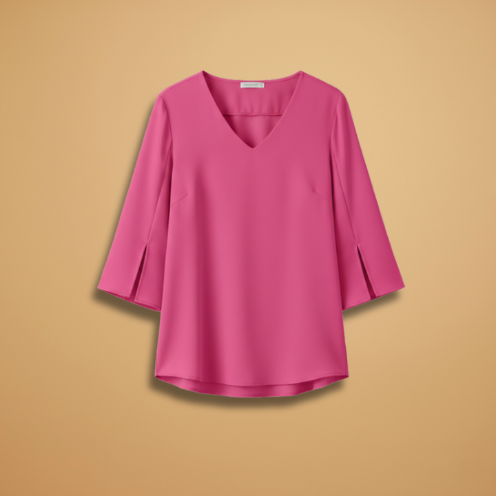 Arbella - Damen V-Ausschnitt Bluse mit Klassischem Design