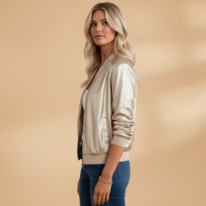 Amy - Damen Bomberjacke mit Reißverschluss und Seitentaschen