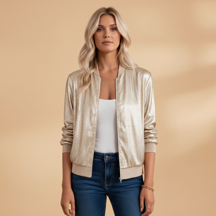 Amy - Damen Bomberjacke mit Reißverschluss und Seitentaschen
