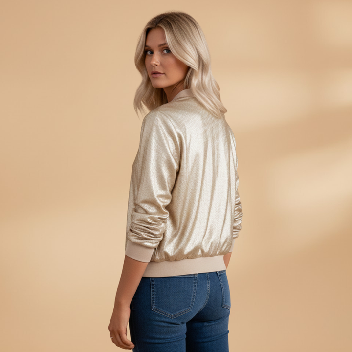 Amy - Damen Bomberjacke mit Reißverschluss und Seitentaschen