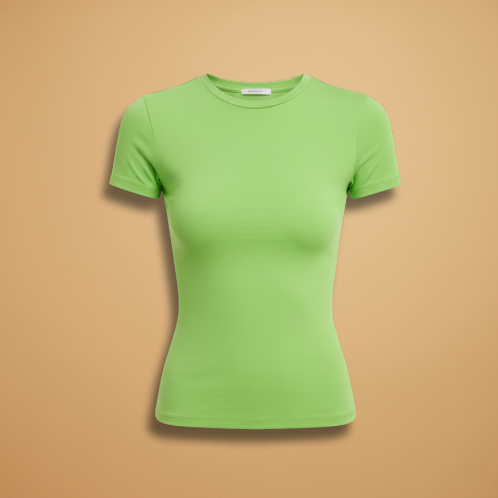 Veluna - Damen Slim Fit T Shirt Rundhals Alltag