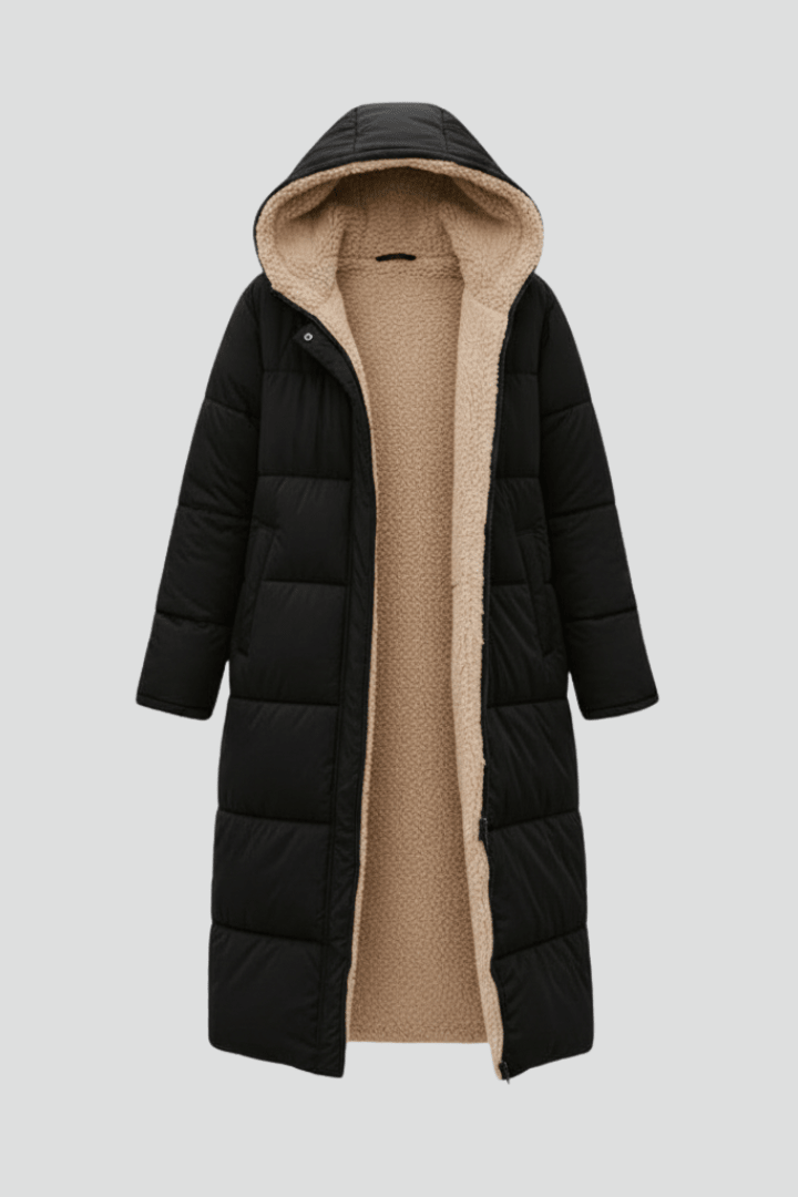 Amelia Laurent | Langer Puffer-Mantel mit Kapuze für Damen - Image 2