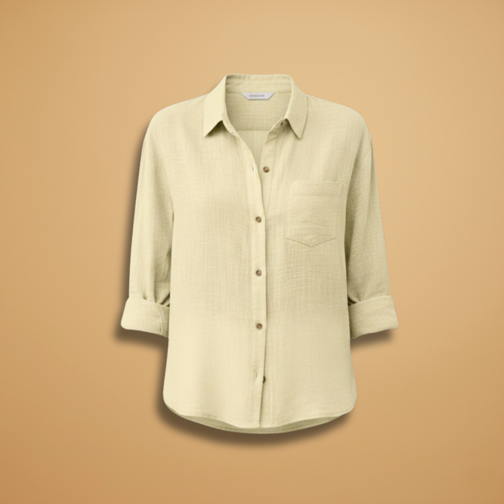 Emilia - Kurzarm Bluse mit Knopfleiste für den Sommer