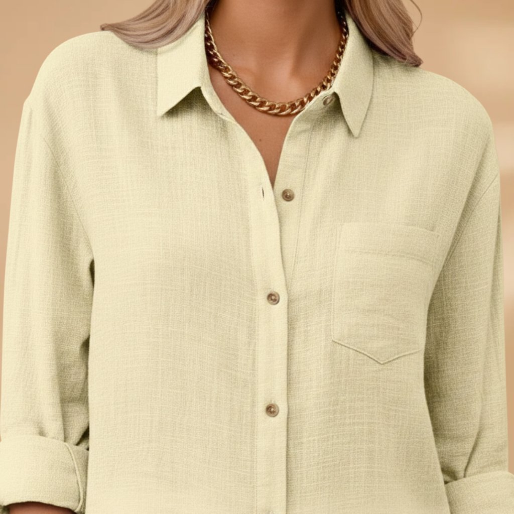 Emilia - Kurzarm Bluse mit Knopfleiste für den Sommer
