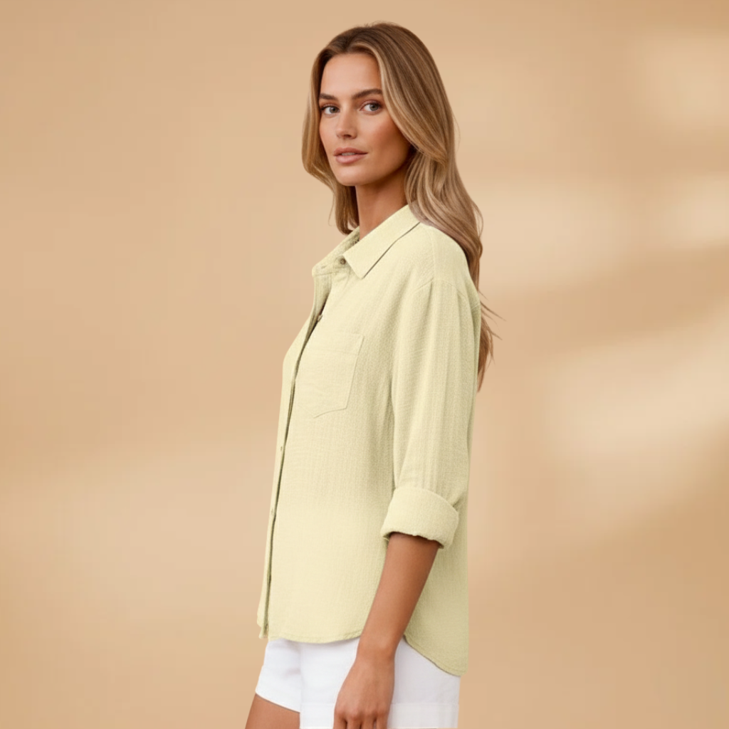 Emilia - Kurzarm Bluse mit Knopfleiste für den Sommer