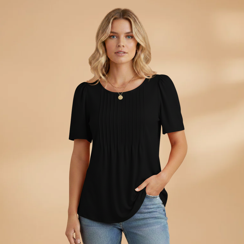 Alison - Damen T-Shirt mit Raffiniertem Schnitt und Leichtem Stoff