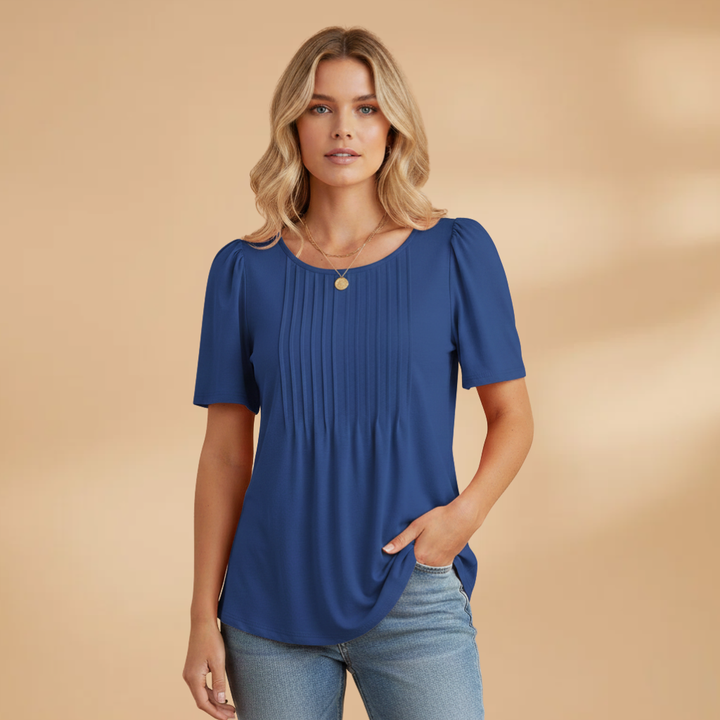 Alison - Damen T-Shirt mit Raffiniertem Schnitt und Leichtem Stoff