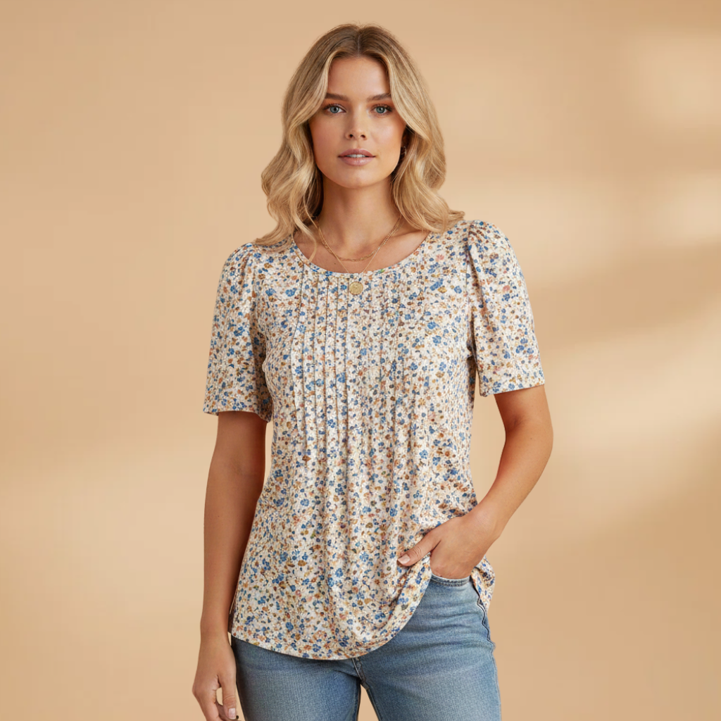 Alison - Damen T-Shirt mit Raffiniertem Schnitt und Leichtem Stoff