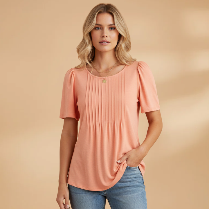 Alison - Damen T-Shirt mit Raffiniertem Schnitt und Leichtem Stoff