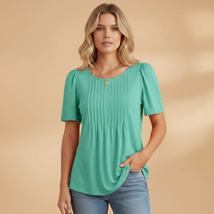 Alison - Damen T-Shirt mit Raffiniertem Schnitt und Leichtem Stoff