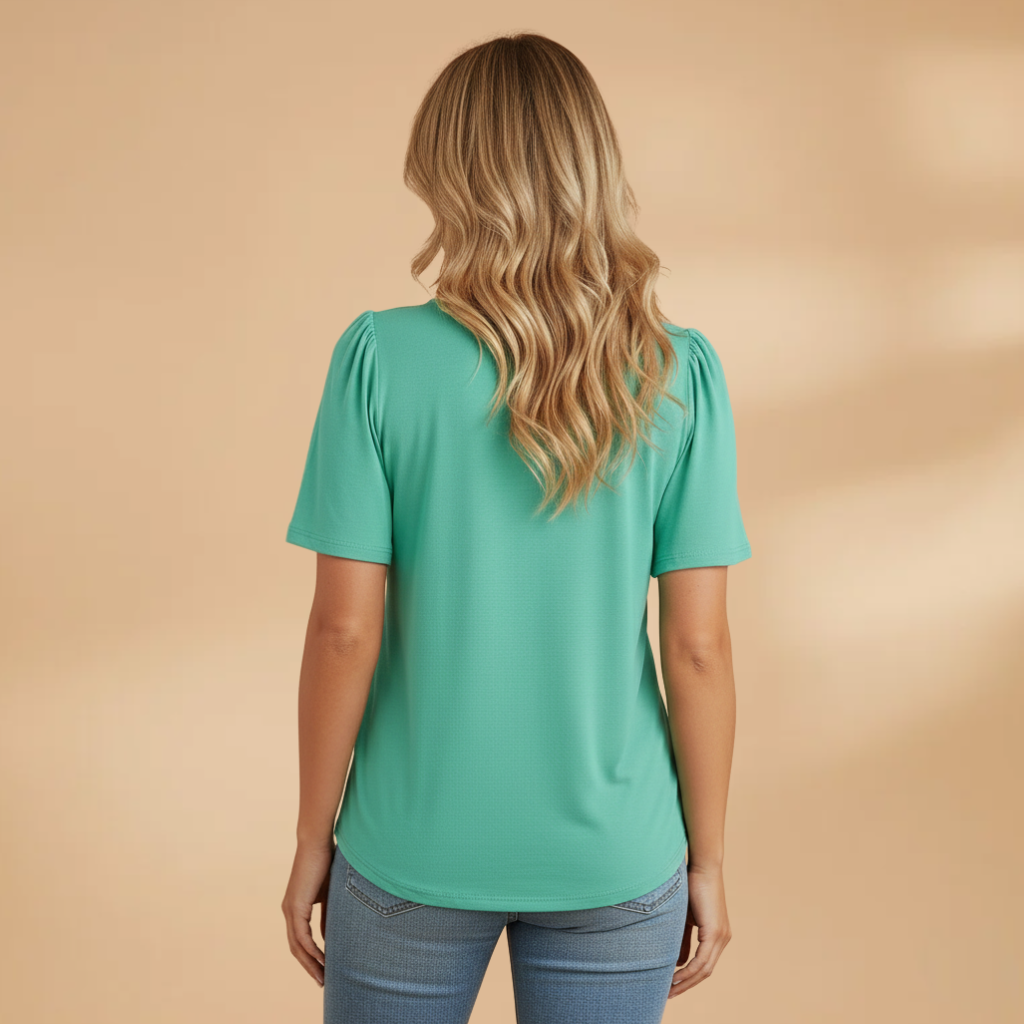 Alison - Damen T-Shirt mit Raffiniertem Schnitt und Leichtem Stoff