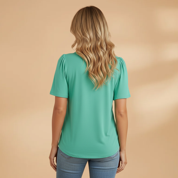 Alison - Damen T-Shirt mit Raffiniertem Schnitt und Leichtem Stoff