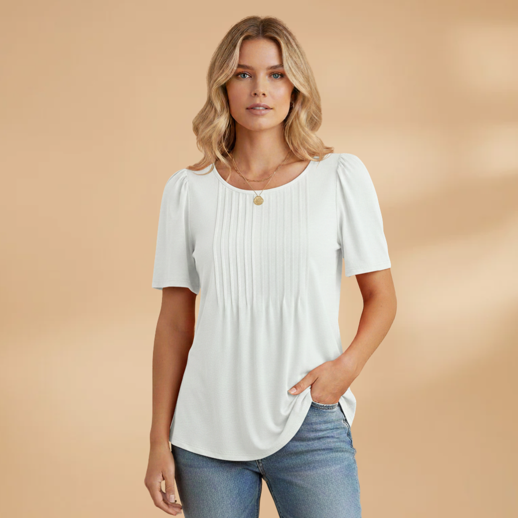 Alison - Damen T-Shirt mit Raffiniertem Schnitt und Leichtem Stoff