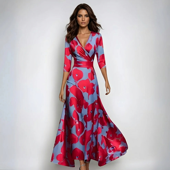 Florivana – Wrap Maxi Kleid Damen