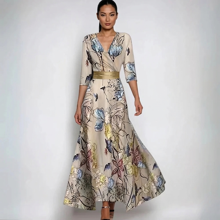 Florivana – Wrap Maxi Kleid Damen