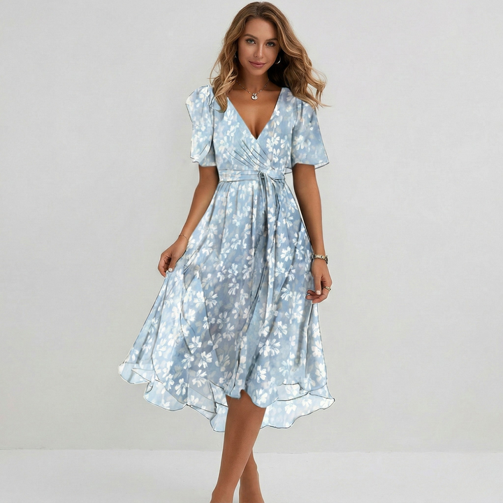 Yara – Midi Wickelkleid Blumenmuster