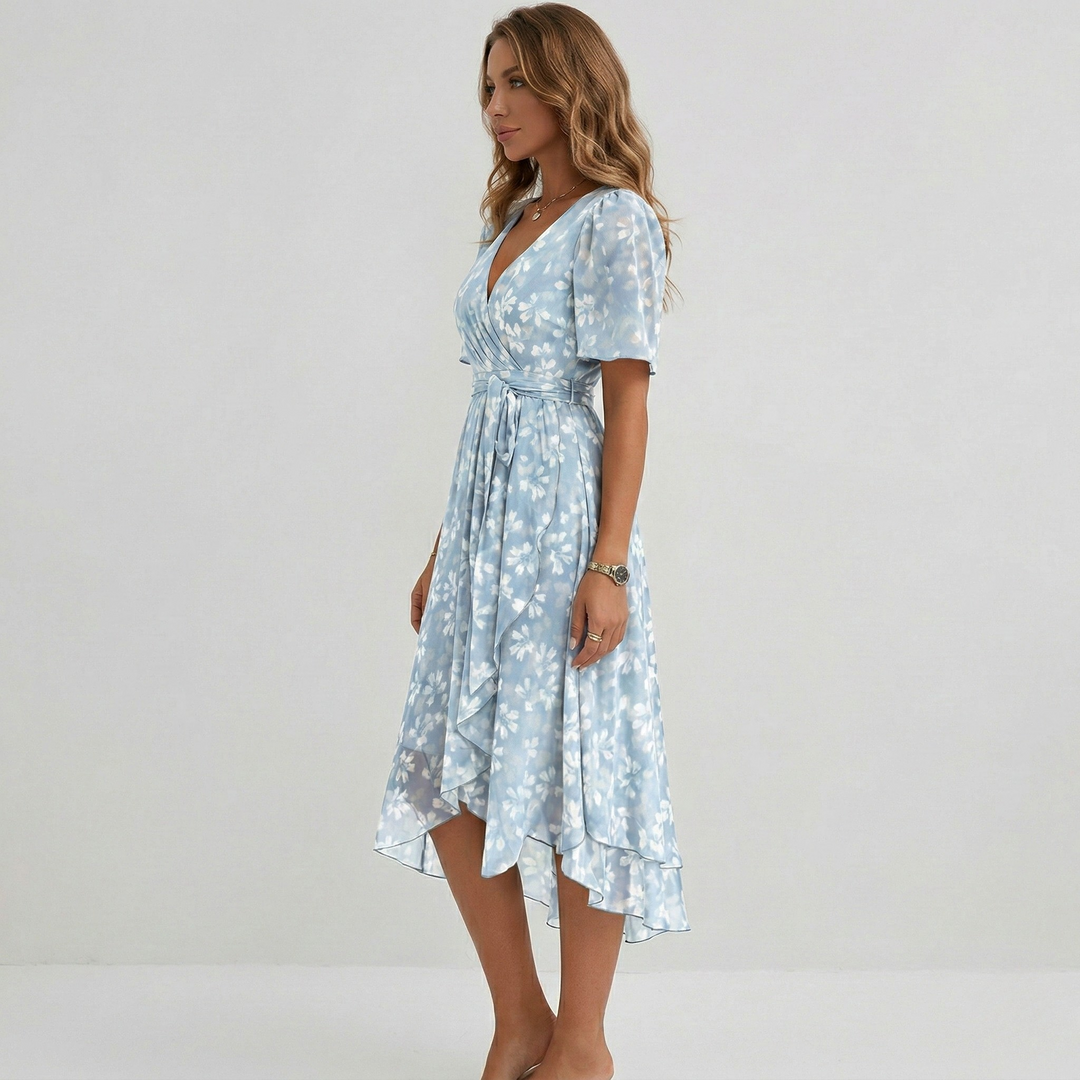 Yara – Midi Wickelkleid Blumenmuster