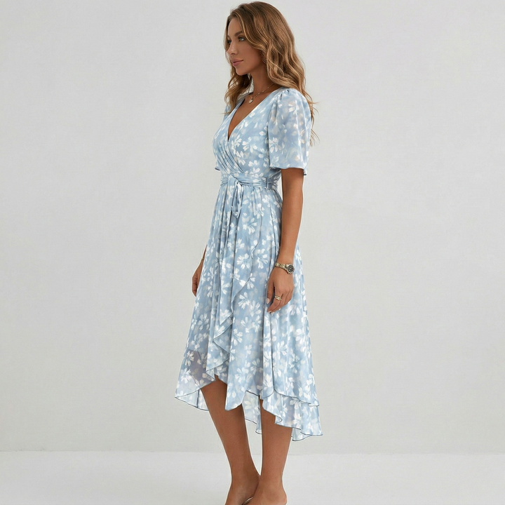 Yara – Midi Wickelkleid Blumenmuster