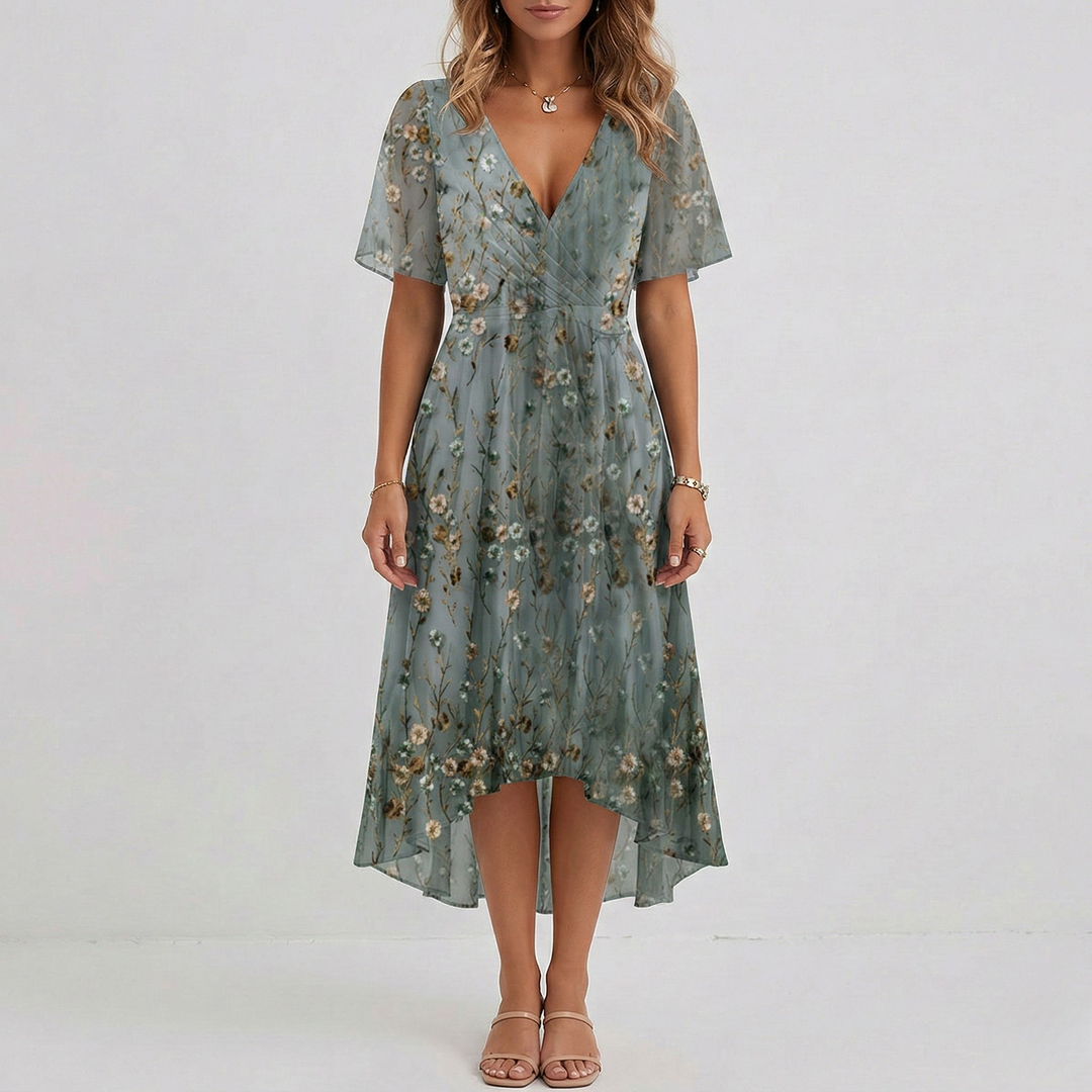 Yara – Midi Wickelkleid Blumenmuster