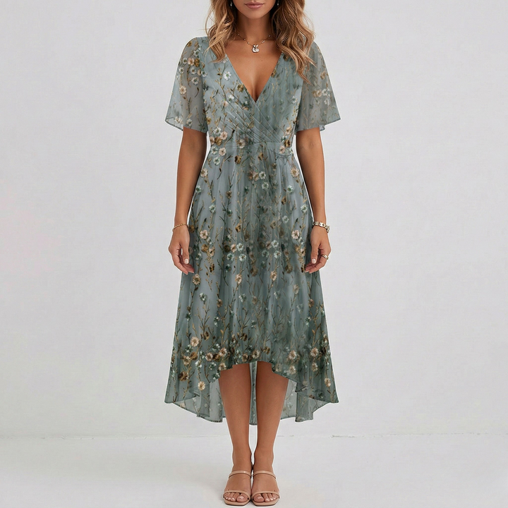 Yara – Midi Wickelkleid Blumenmuster
