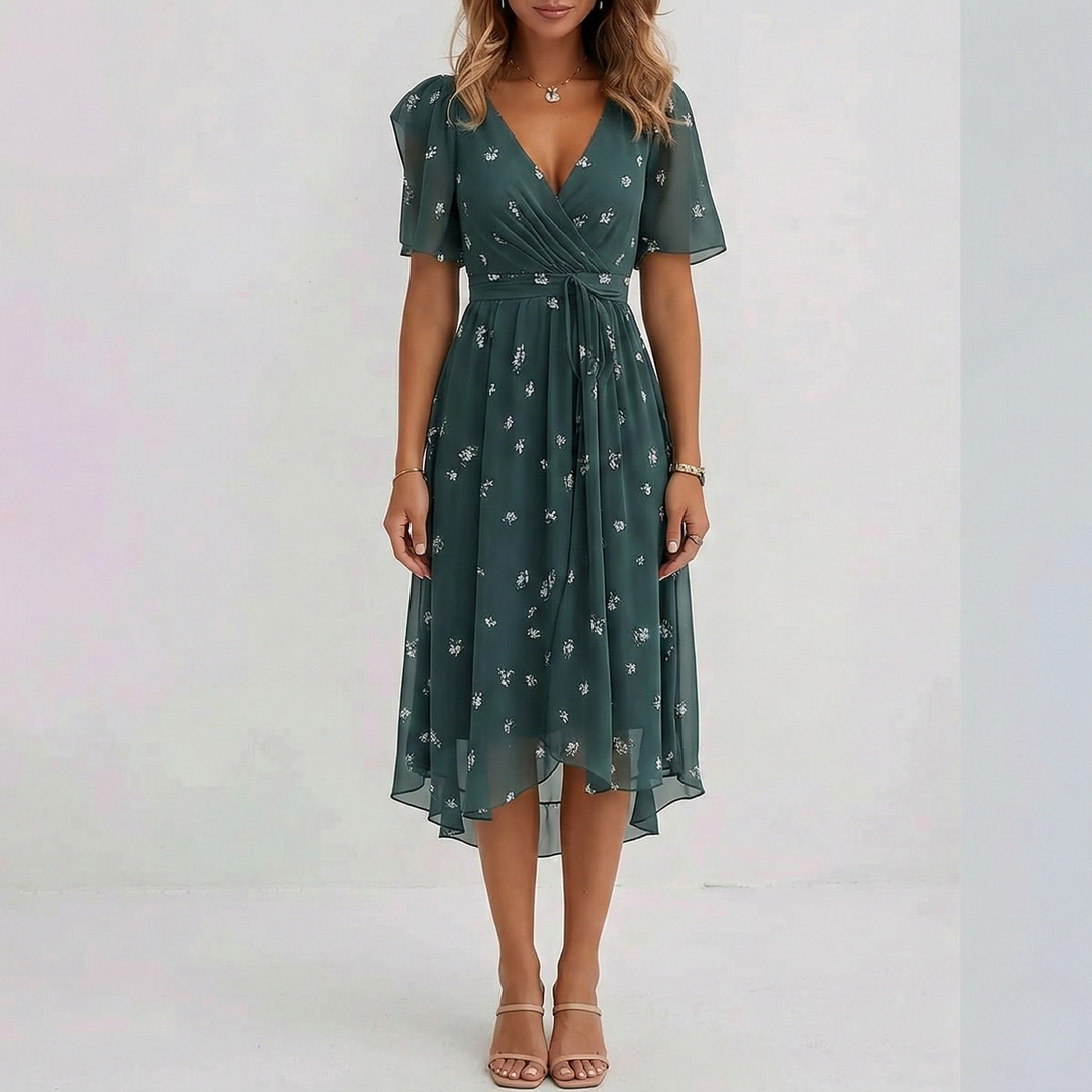 Yara – Midi Wickelkleid Blumenmuster