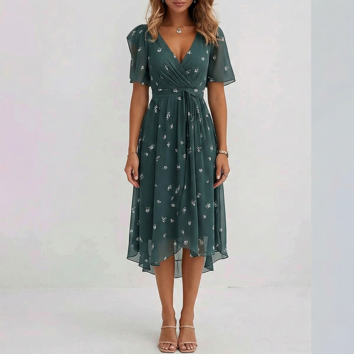 Yara – Midi Wickelkleid Blumenmuster