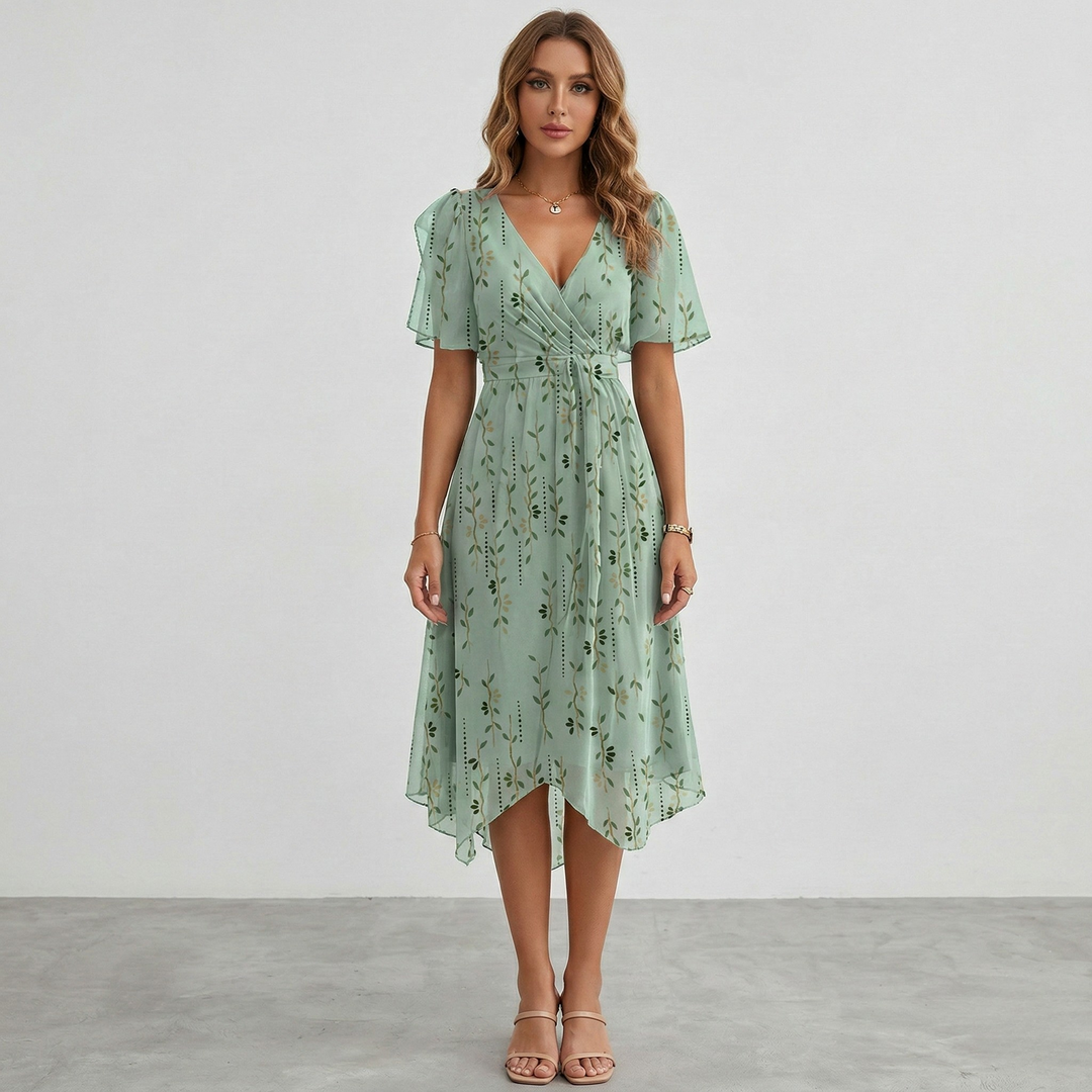Yara – Midi Wickelkleid Blumenmuster