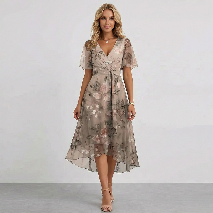 Yara – Midi Wickelkleid Blumenmuster