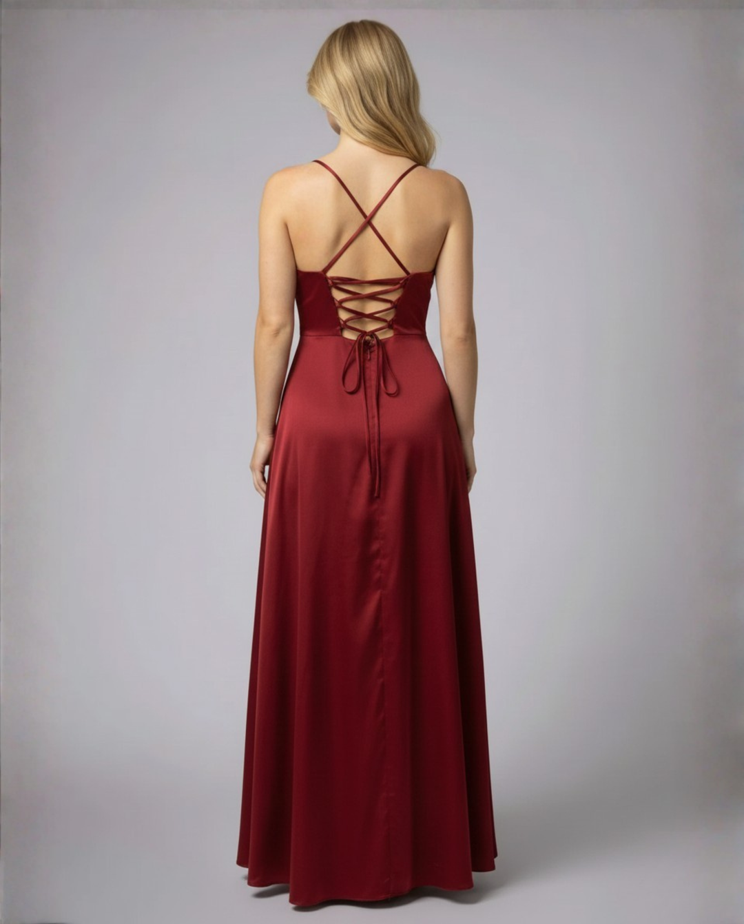 Satinelle – Cowl Neck Maxi Kleid Damen