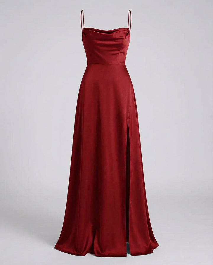 Satinelle – Cowl Neck Maxi Kleid Damen