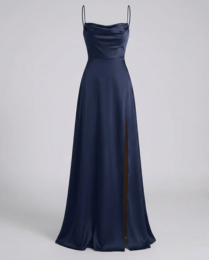 Satinelle – Cowl Neck Maxi Kleid Damen
