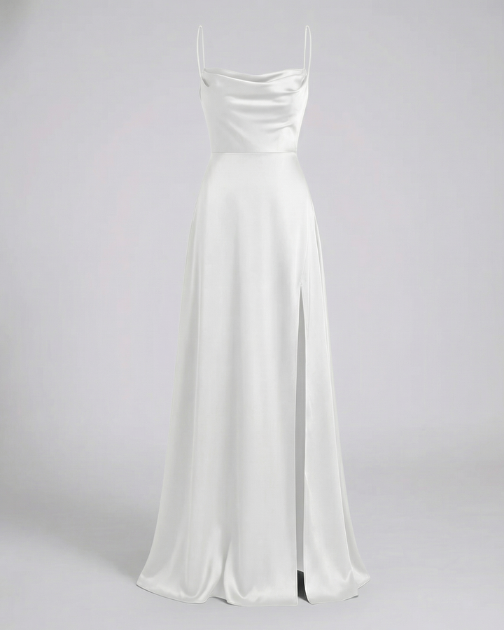 Satinelle – Cowl Neck Maxi Kleid Damen