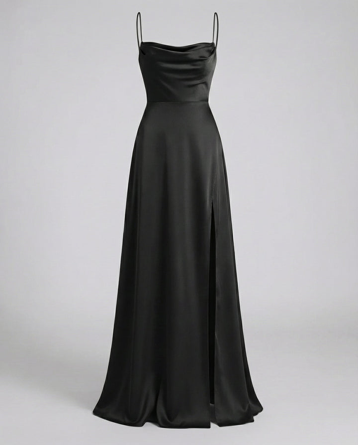 Satinelle – Cowl Neck Maxi Kleid Damen