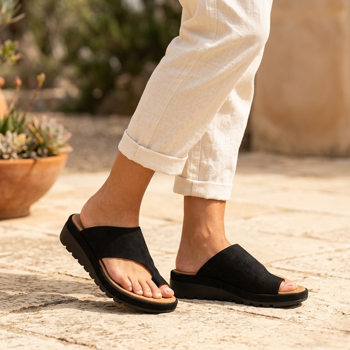Zerlina – Zehenring Plateau Sandalen Damen