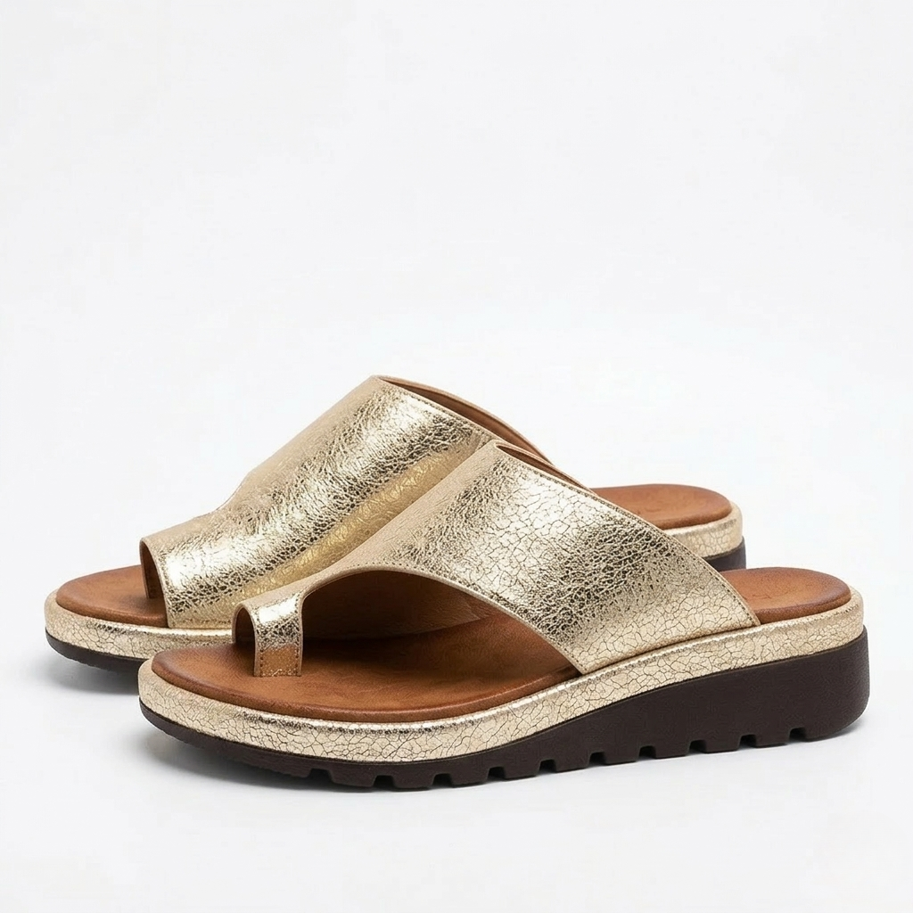 Zerlina – Zehenring Plateau Sandalen Damen