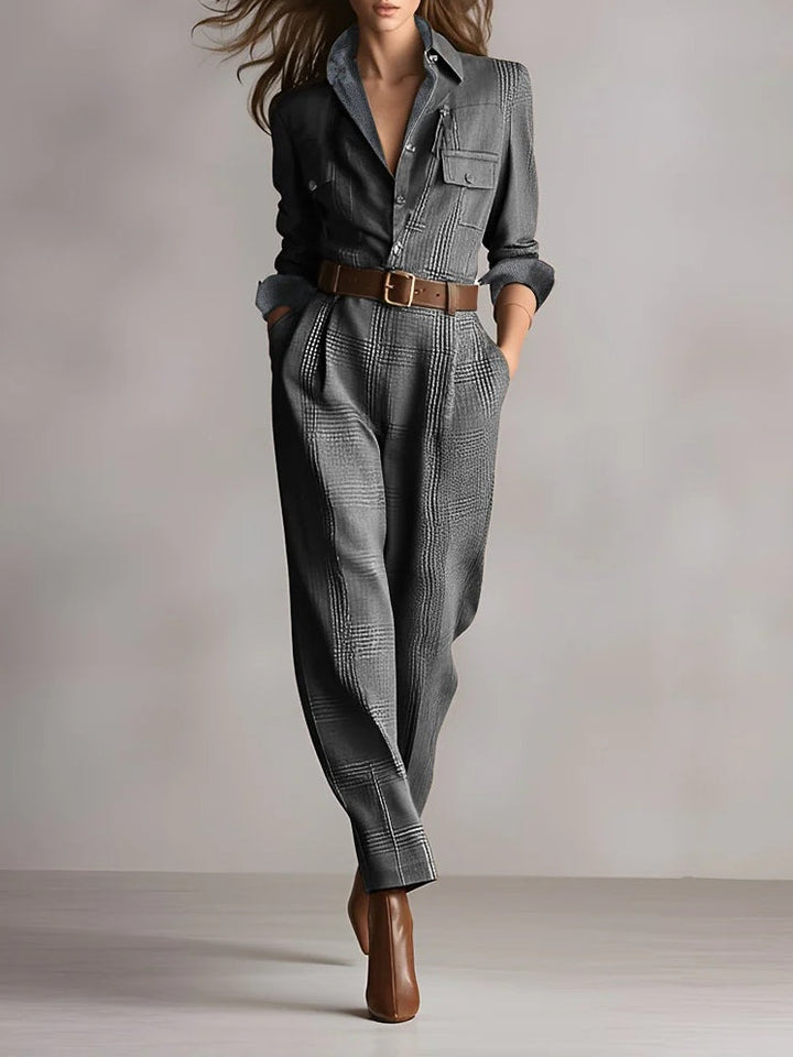 Azalea - Plaid Jumpsuit Weit Geschnitten