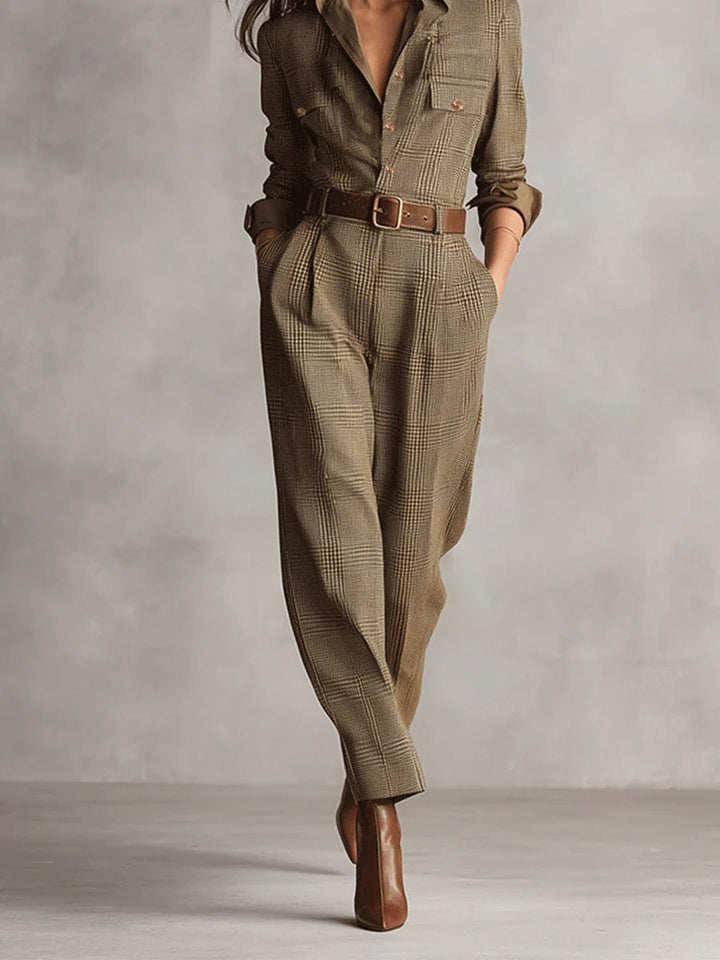 Azalea - Plaid Jumpsuit Weit Geschnitten