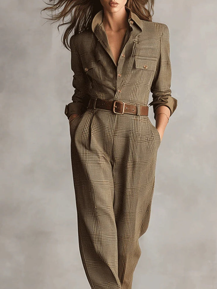 Azalea - Plaid Jumpsuit Weit Geschnitten