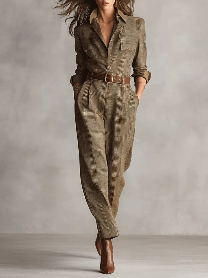 Azalea - Plaid Jumpsuit Weit Geschnitten
