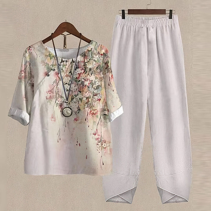 Women Two Piece Matching Shirt Pants Lounge Set - Image 3