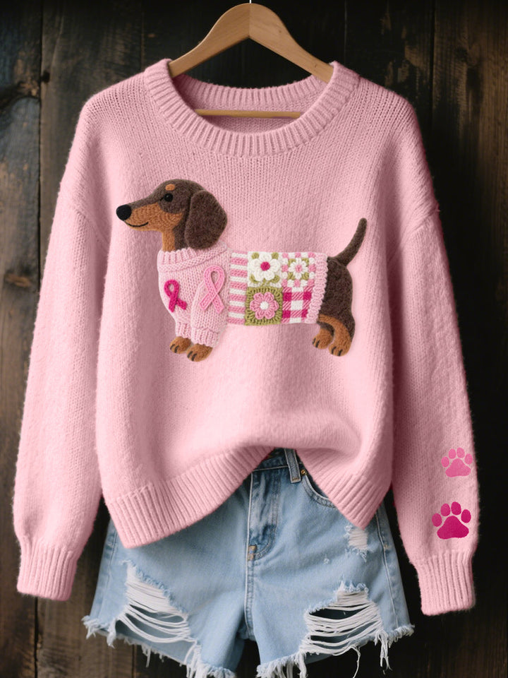 Damen Strickpullover mit süßem Hundemotiv | Locker & Bequem in vielen Farben