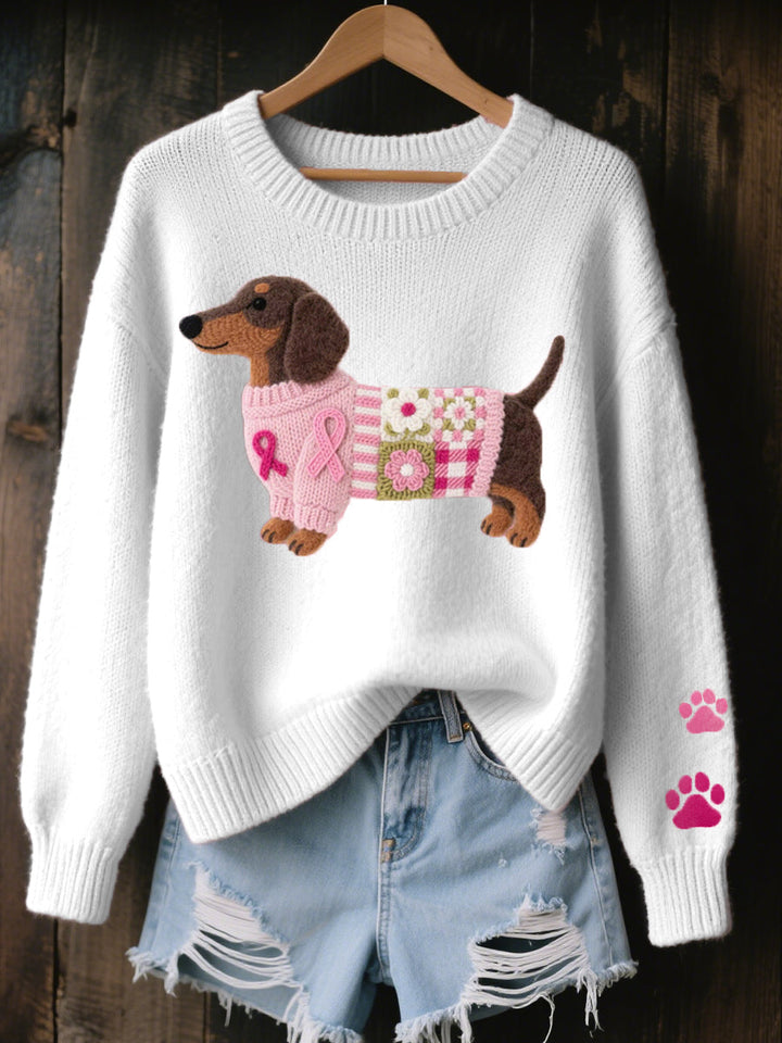 Damen Strickpullover mit süßem Hundemotiv | Locker & Bequem in vielen Farben - Image 4