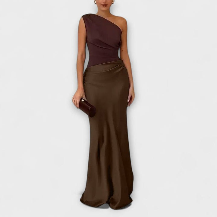 Alicera – Ein-Schulter-Maxikleid mit Plissee