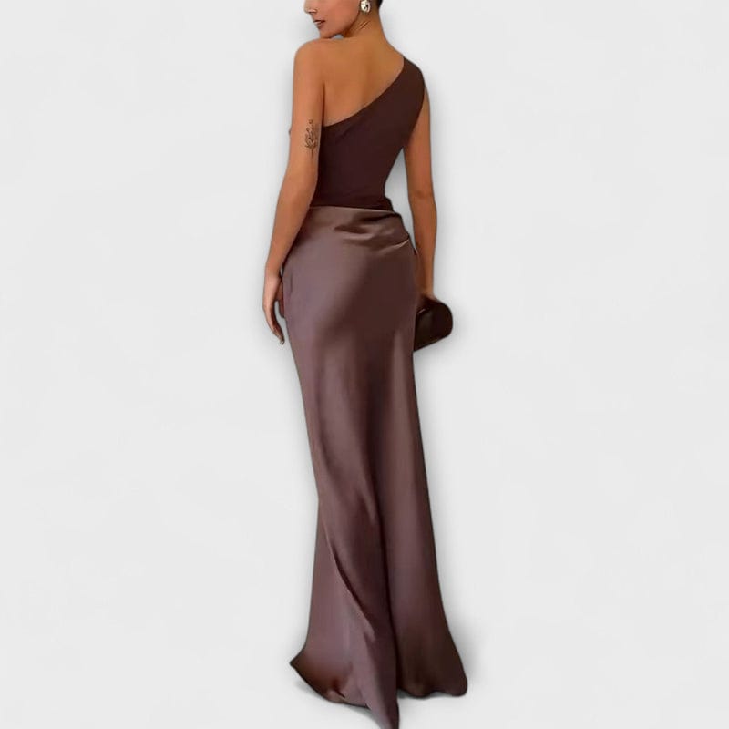 Alicera – Ein-Schulter-Maxikleid mit Plissee