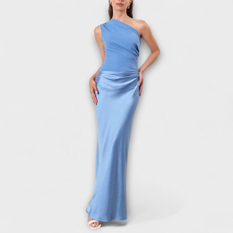 Alicera – Ein-Schulter-Maxikleid mit Plissee