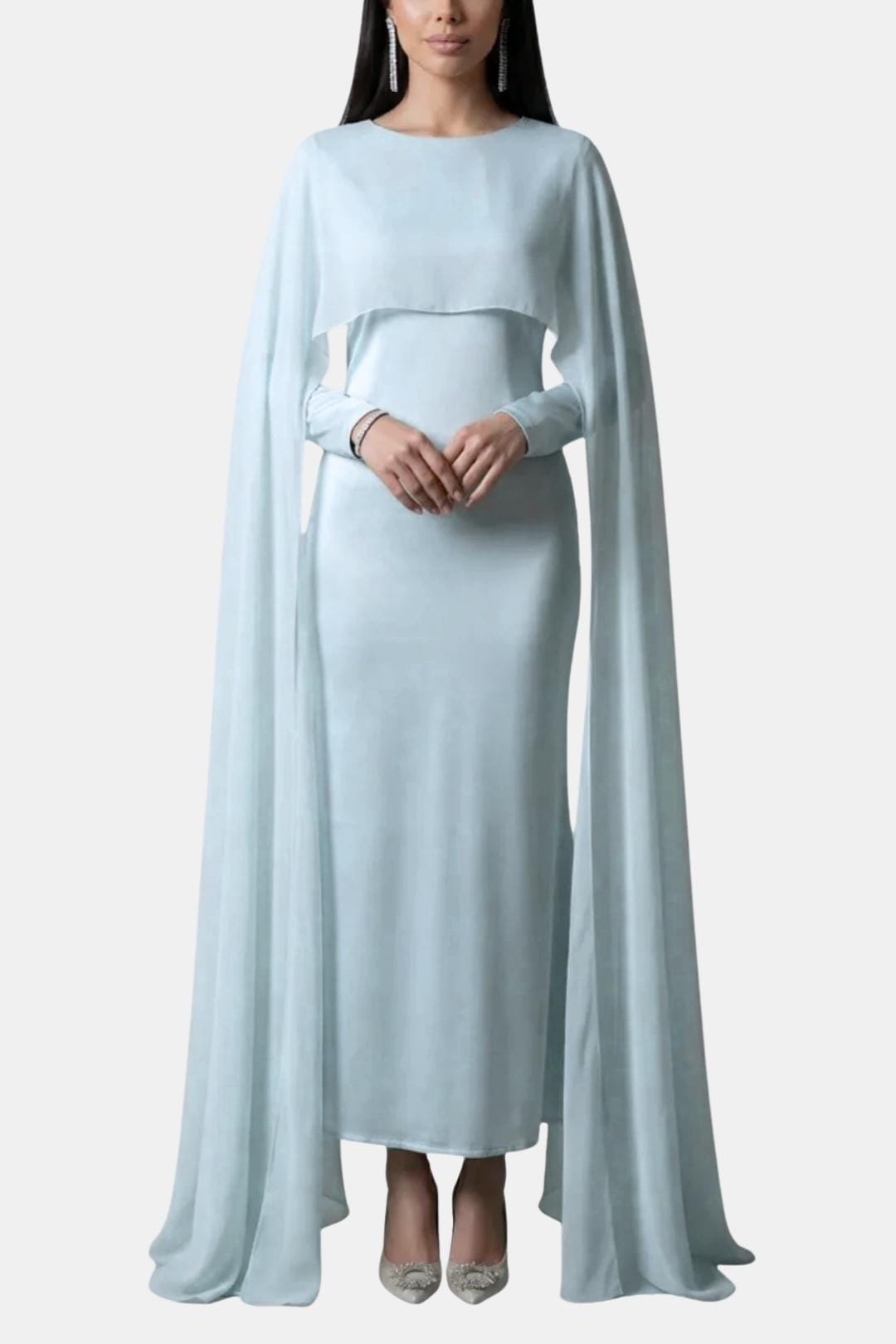 Zahiréa – Chiffonkleid mit Cape-Überwurf