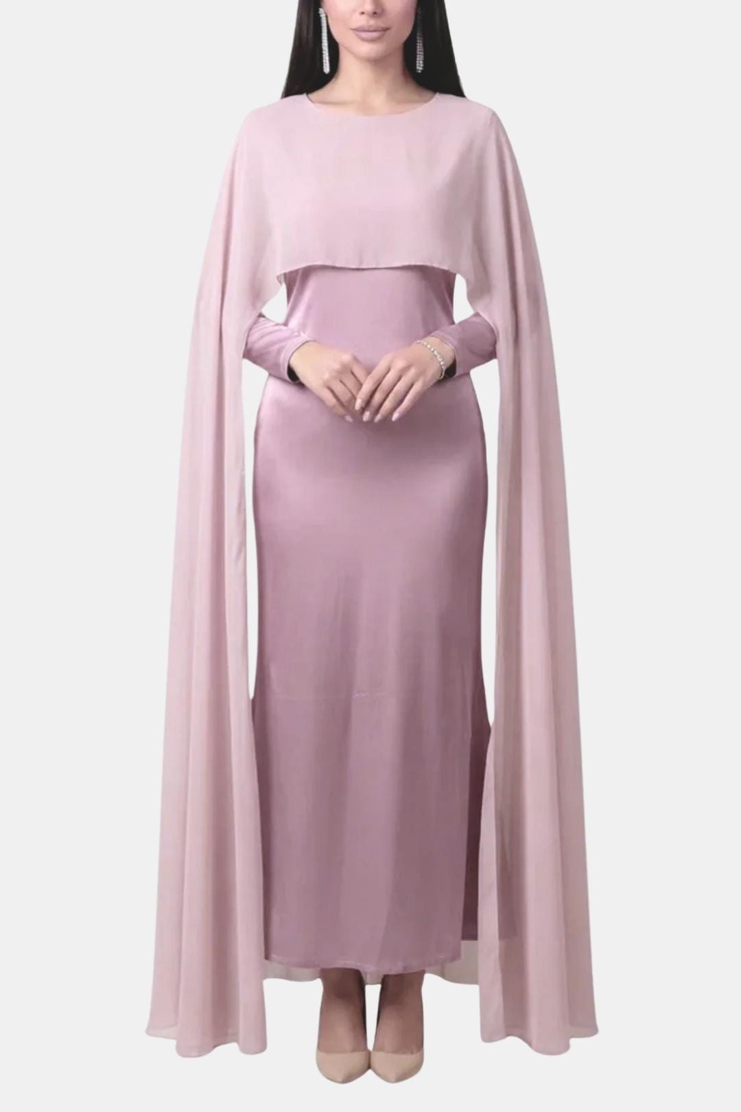 Zahiréa – Chiffonkleid mit Cape-Überwurf