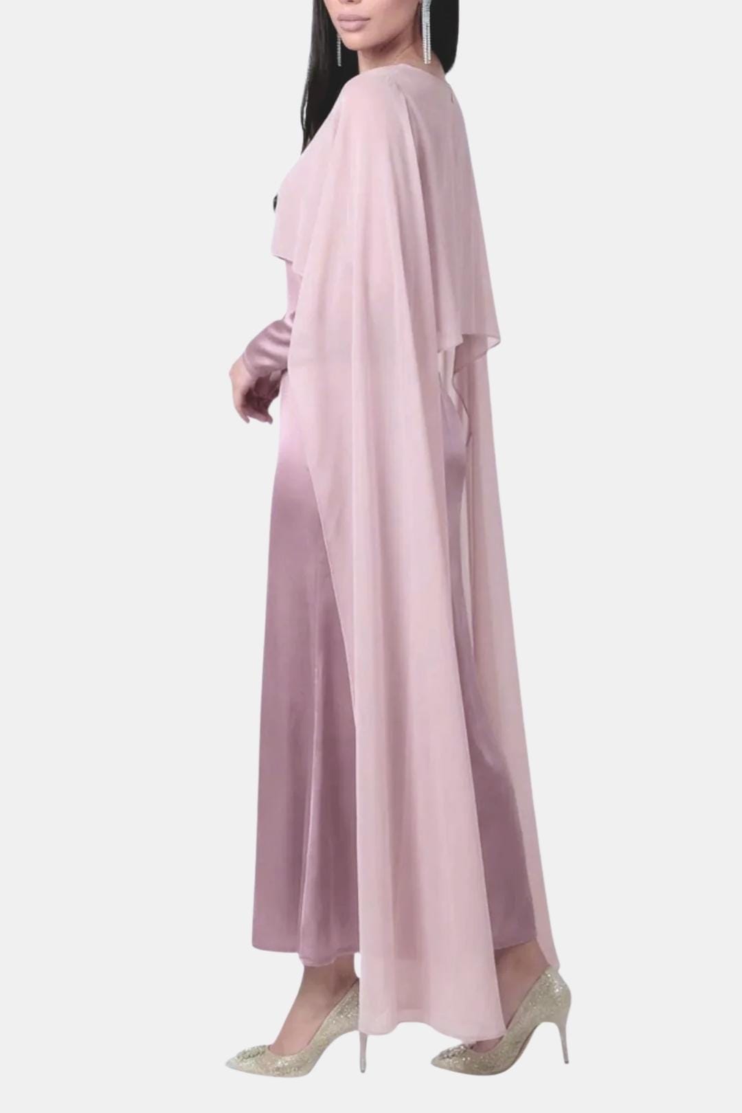 Zahiréa – Chiffonkleid mit Cape-Überwurf